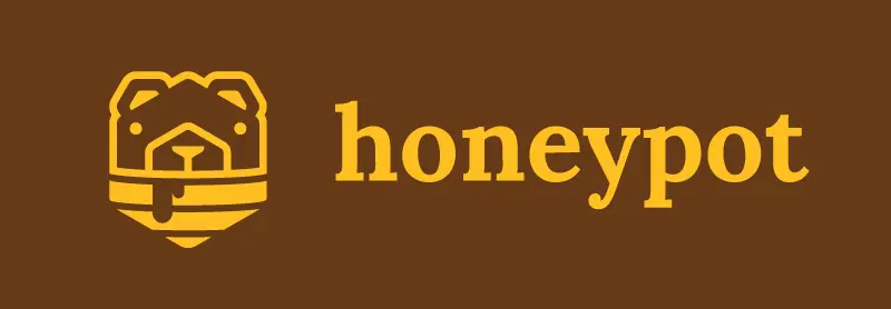 honeypot logo/text with dark background